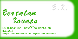 bertalan kovats business card